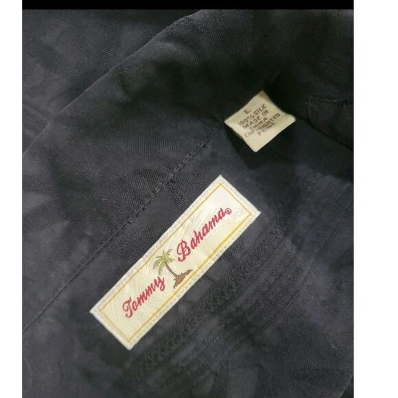 Tommy Bahama 100% Silk Button Down Shirt Men's L Black Floral Hawaiian Resort - Picture 8 of 8